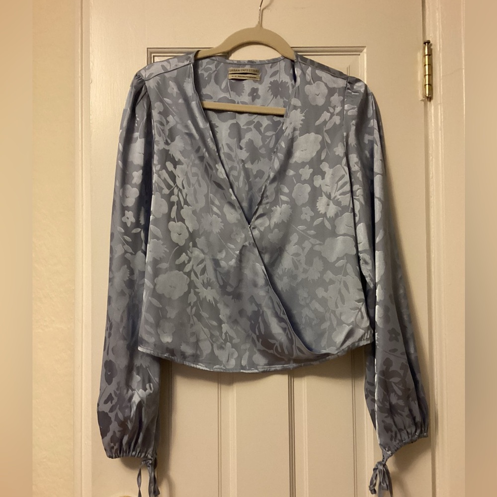 Urban Outfitters Light Blue Floral Blouse